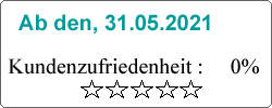 Kd. Zufriedenheit 0 Prozent mit 0 Sternen ab 31.05.2021